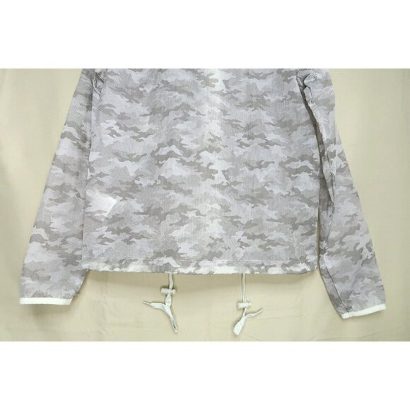Zyia Gray Camo Light Windbreaker Jacket Zip Up Hoodie Performance Running Small - Picture 8 of 10